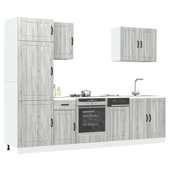 Ensemble d'armoires de cuisine 7 pcs Lucca bois d'ingénierie