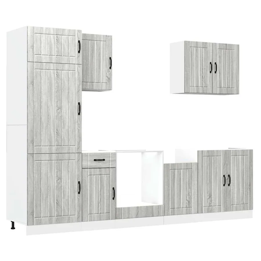 Ensemble d'armoires de cuisine 7 pcs Lucca bois d'ingénierie - 2