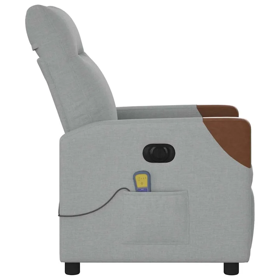 Fauteuil de massage inclinable électrique gris clair tissu - 6
