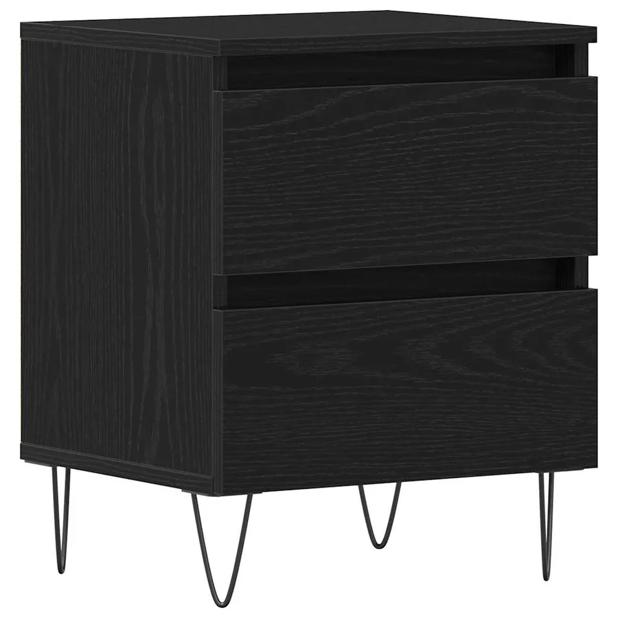 Cabinet de chevet Chêne noir 40 x 35 x 50 cm Bois d'ingénierie - 2