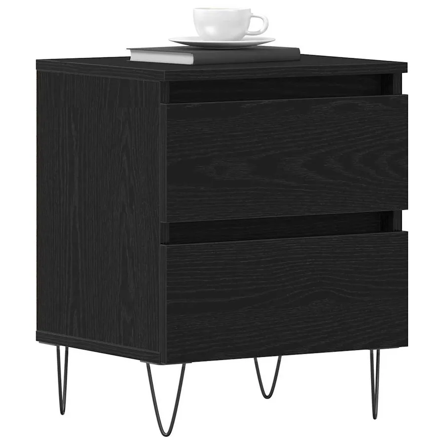Cabinet de chevet Chêne noir 40 x 35 x 50 cm Bois d'ingénierie - 3