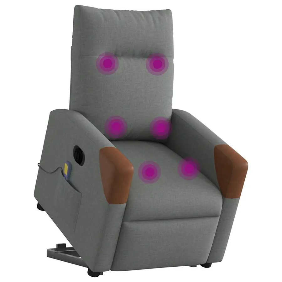 Fauteuil inclinable de massage électrique Gris foncé Tissu - 3