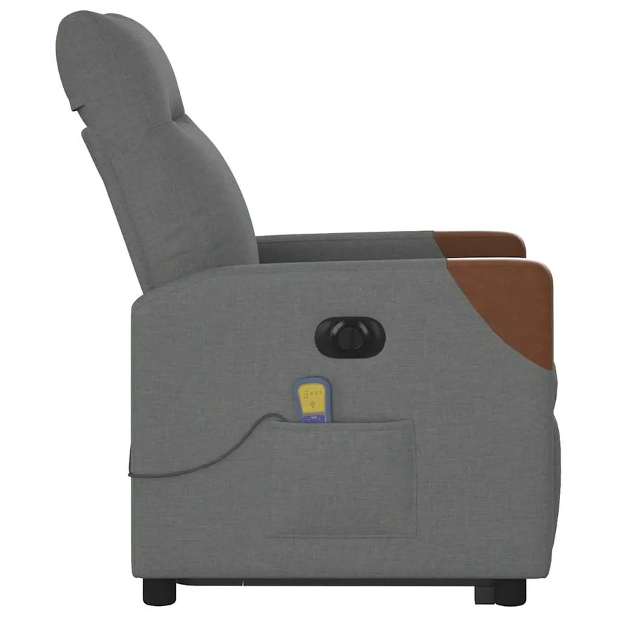 Fauteuil inclinable de massage électrique Gris foncé Tissu - 6