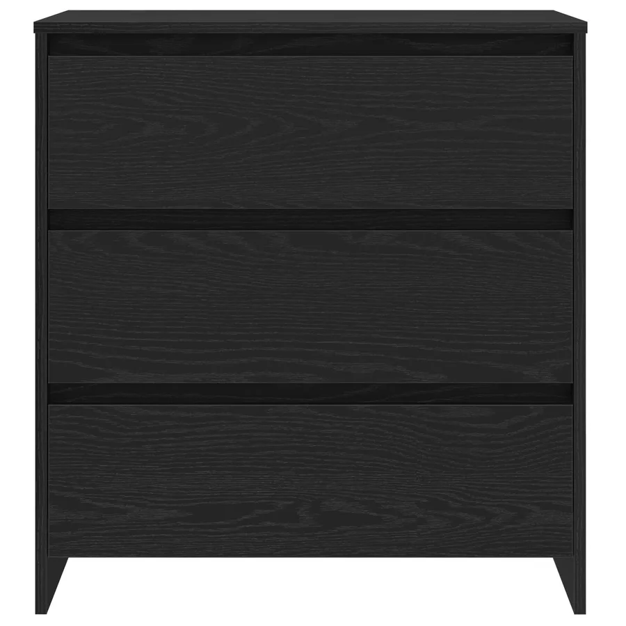 Buffet avec tiroir 3 pcs Noir 70 x 41 x 75 cm Bois d'ingénierie - 4