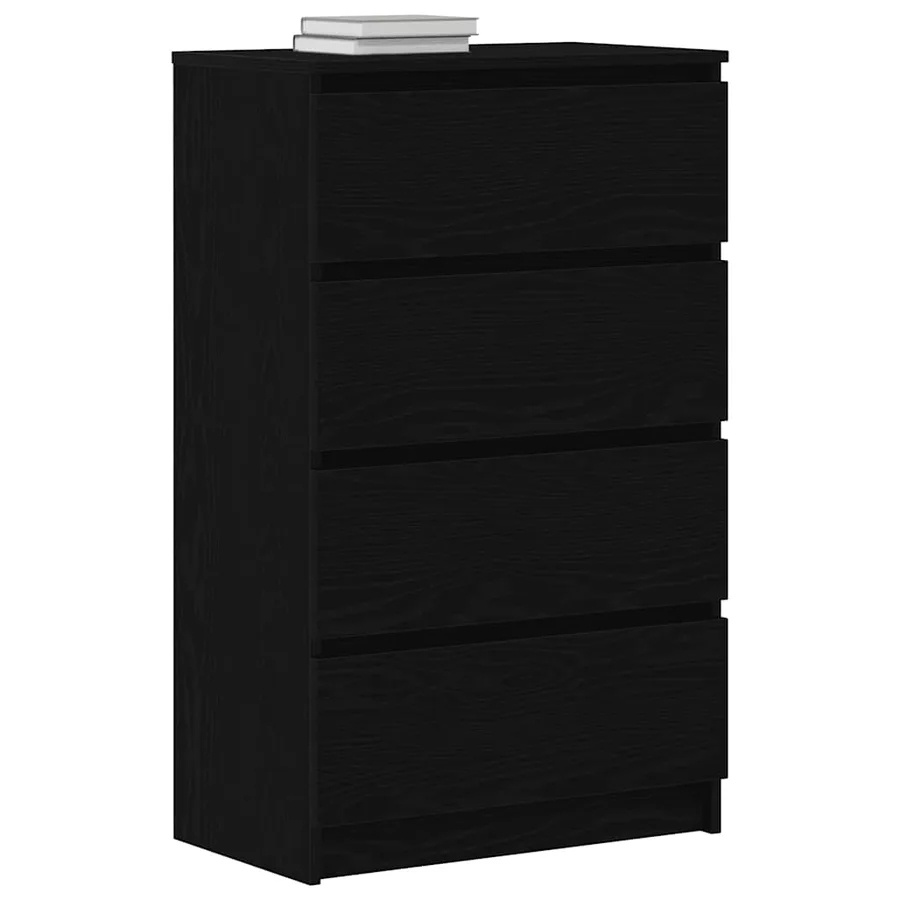 Buffet chêne noir 60x35x98,5 cm bois d'ingénierie - 4