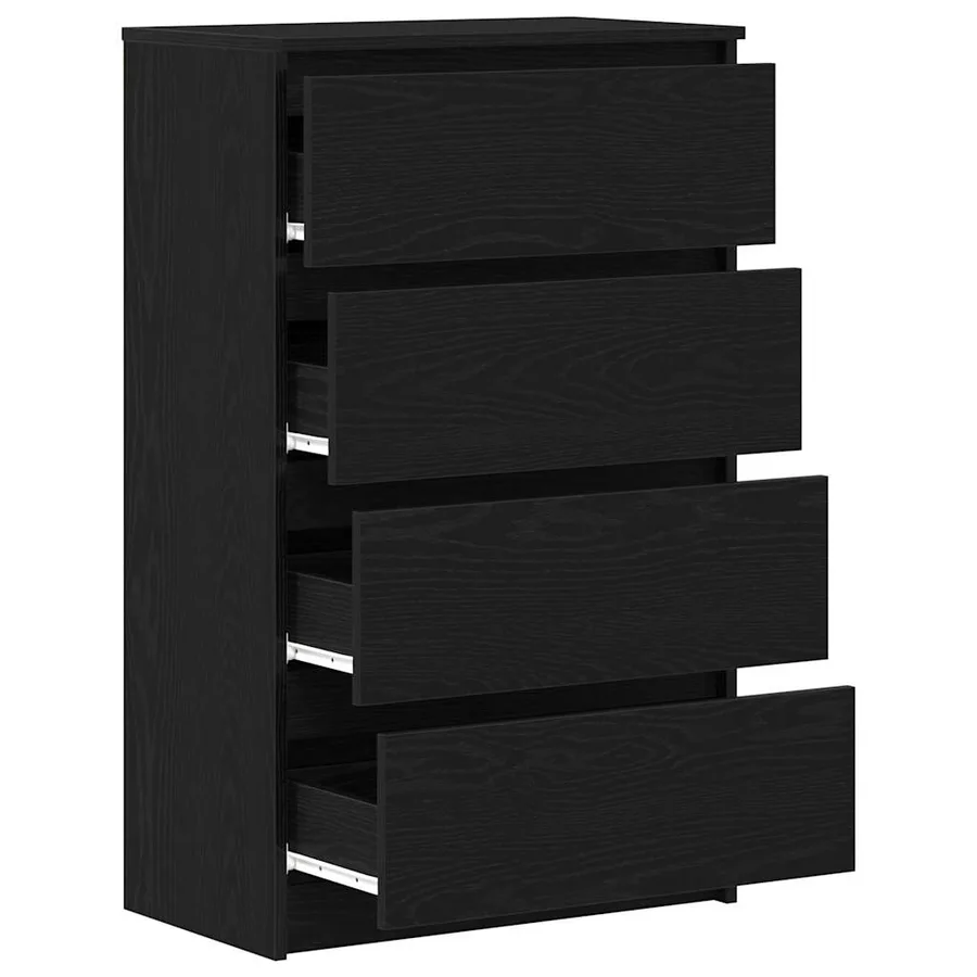 Buffet chêne noir 60x35x98,5 cm bois d'ingénierie - 5