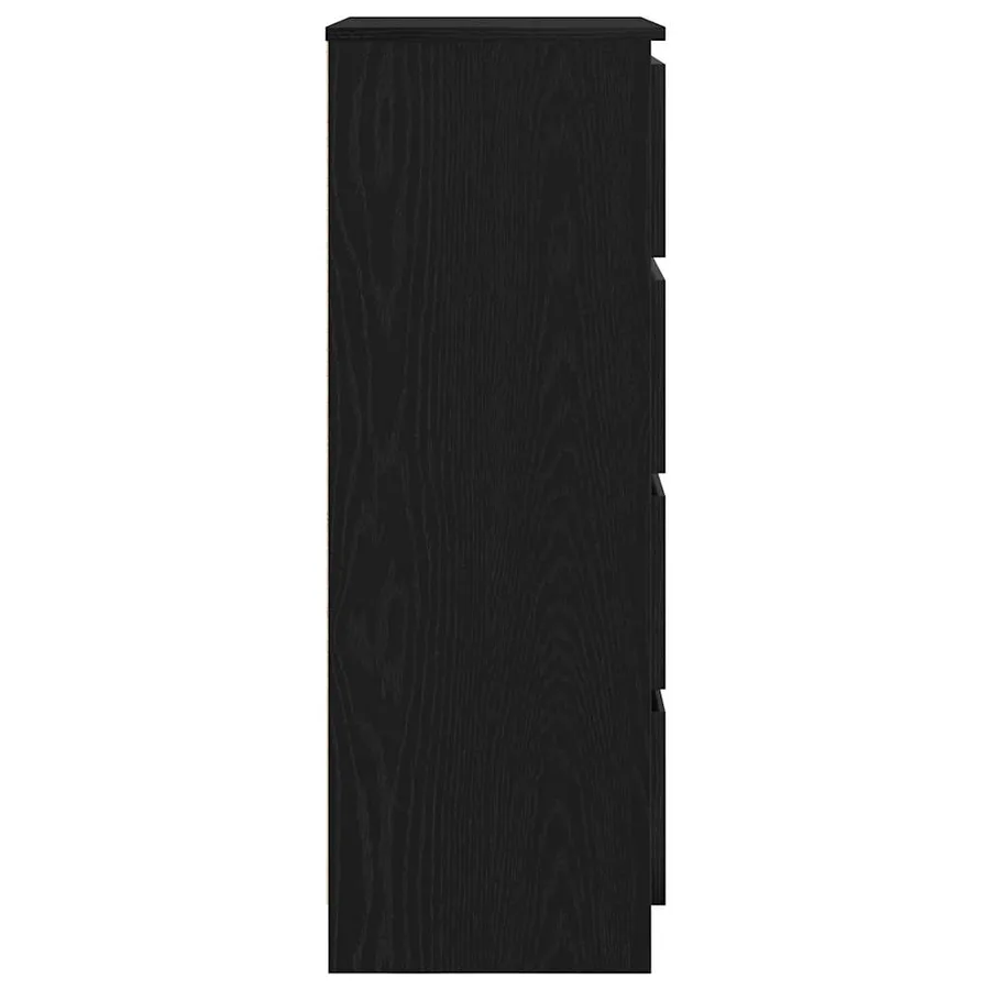 Buffet chêne noir 60x35x98,5 cm bois d'ingénierie - 6