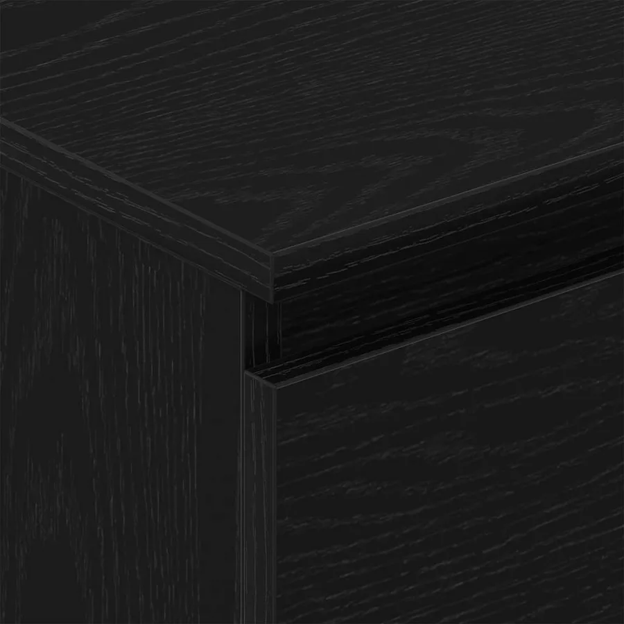 Buffet chêne noir 60x35x98,5 cm bois d'ingénierie - 8