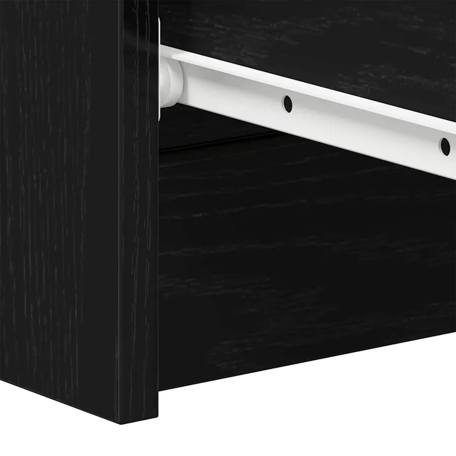 Buffet chêne noir 60x35x98,5 cm bois d'ingénierie - 9