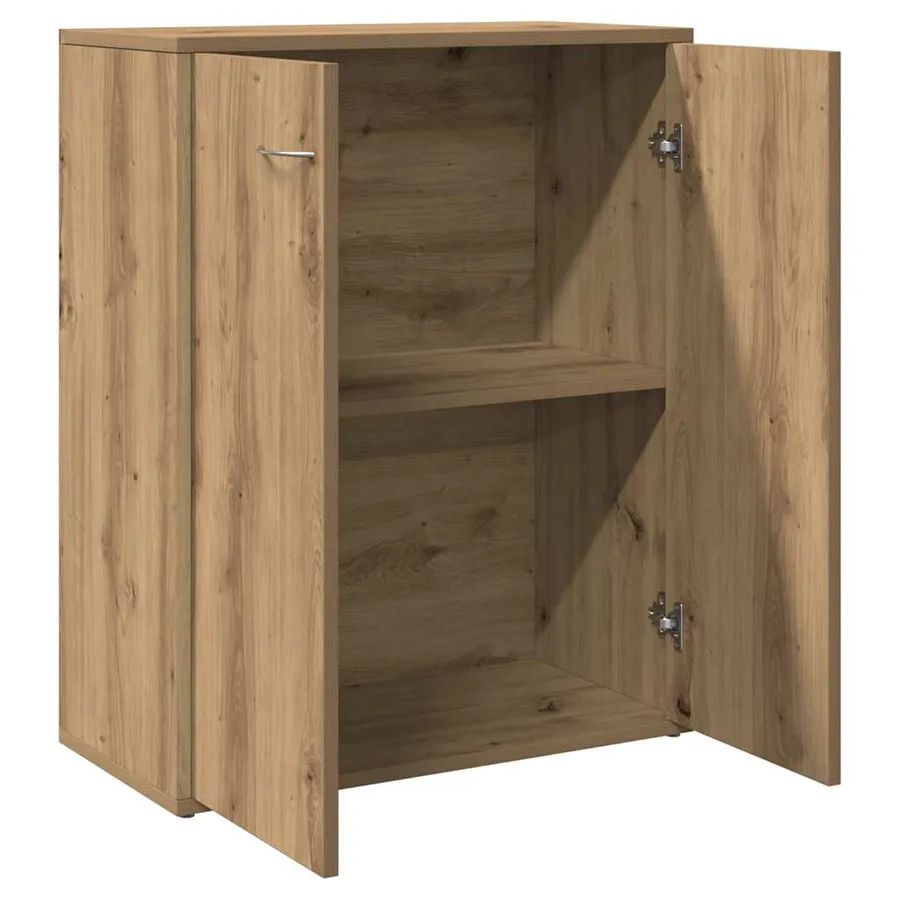 Buffet chêne artisanal 60x30x75 cm bois d'ingénierie - 7