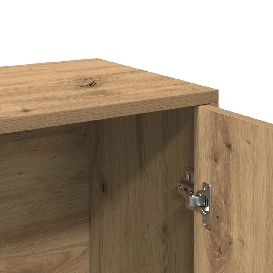 Buffet chêne artisanal 60x30x75 cm bois d'ingénierie - 8