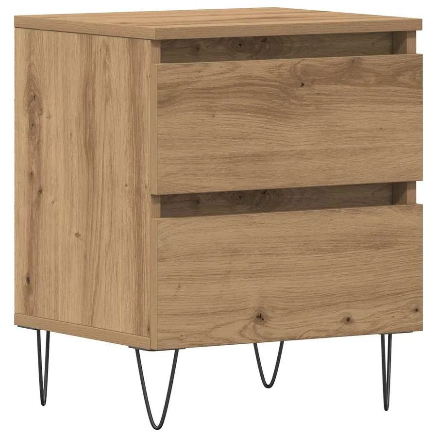 Cabinet de chevet chêne artisanal 40 x 35 x 50 cm - 2