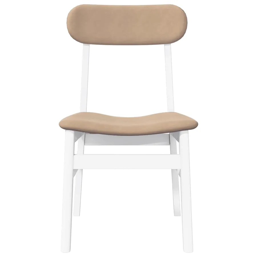 Chaises à manger coussins 2 pcs blanc bois massif caoutchouc - 5