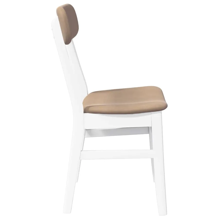 Chaises à manger coussins 2 pcs blanc bois massif caoutchouc - 6