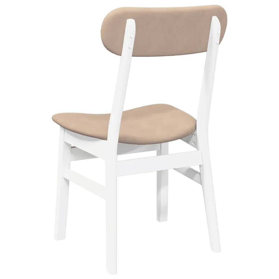 Chaises à manger coussins 2 pcs blanc bois massif caoutchouc - 7