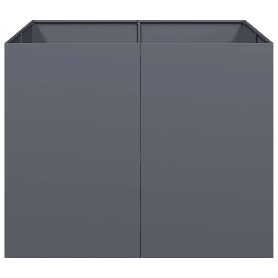 Jardinière anthracite 100x100x80 cm acier - 4
