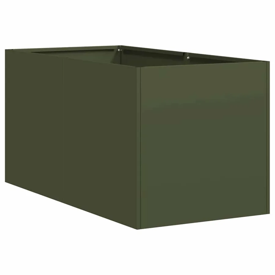 Jardinière vert olive 40x80x40 cm acier laminé à froid - 2