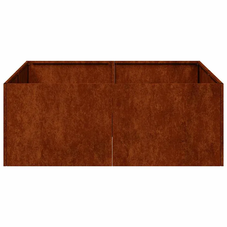 Jardinière rouillé 80x80x30 cm acier inoxydable - 5