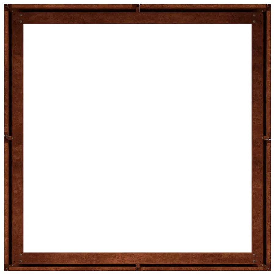 Jardinière rouillé 80x80x30 cm acier inoxydable - 6
