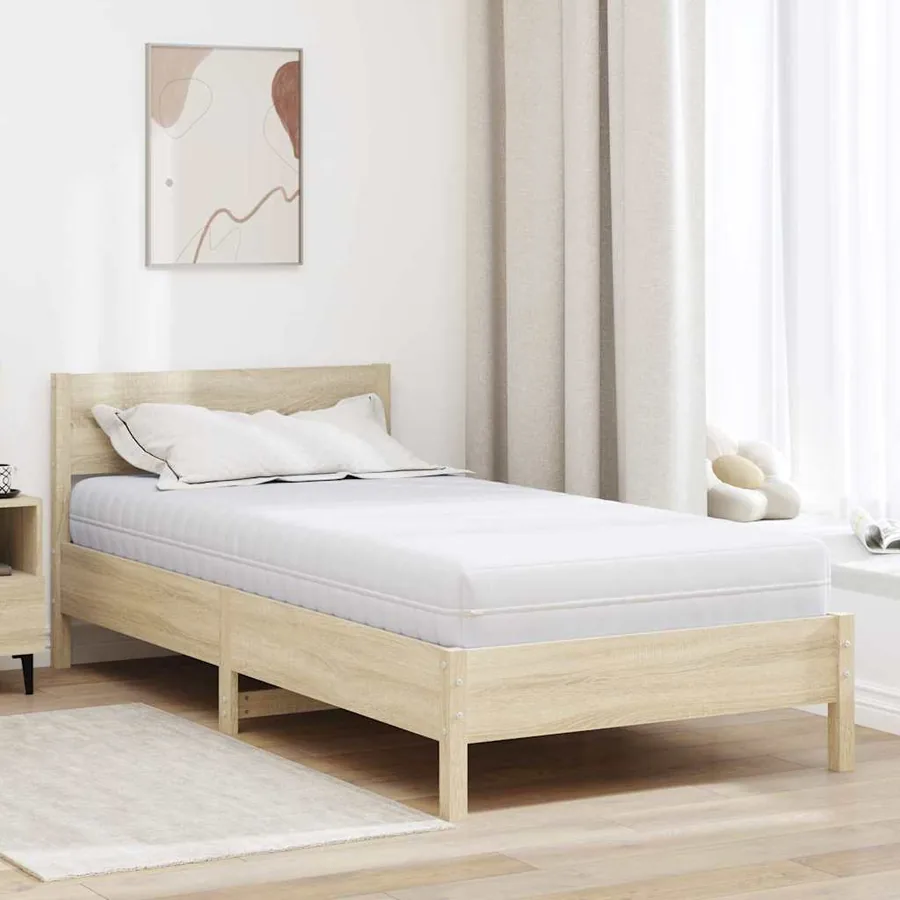 Matelas Blanc 100 x 200 cm Ressort ensaché
