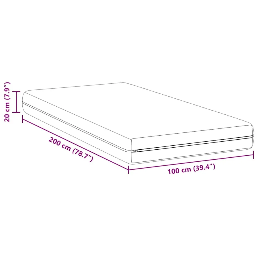 Matelas Blanc 100 x 200 cm Ressort ensaché - 10