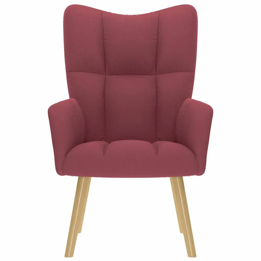 Chaise de relaxation Rouge bordeaux Tissu - 3
