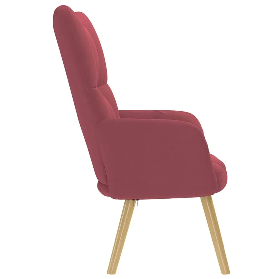 Chaise de relaxation Rouge bordeaux Tissu - 4