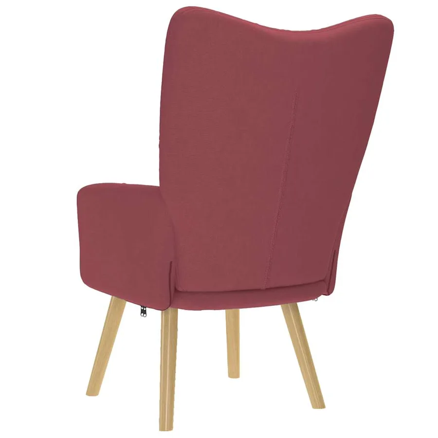 Chaise de relaxation Rouge bordeaux Tissu - 5