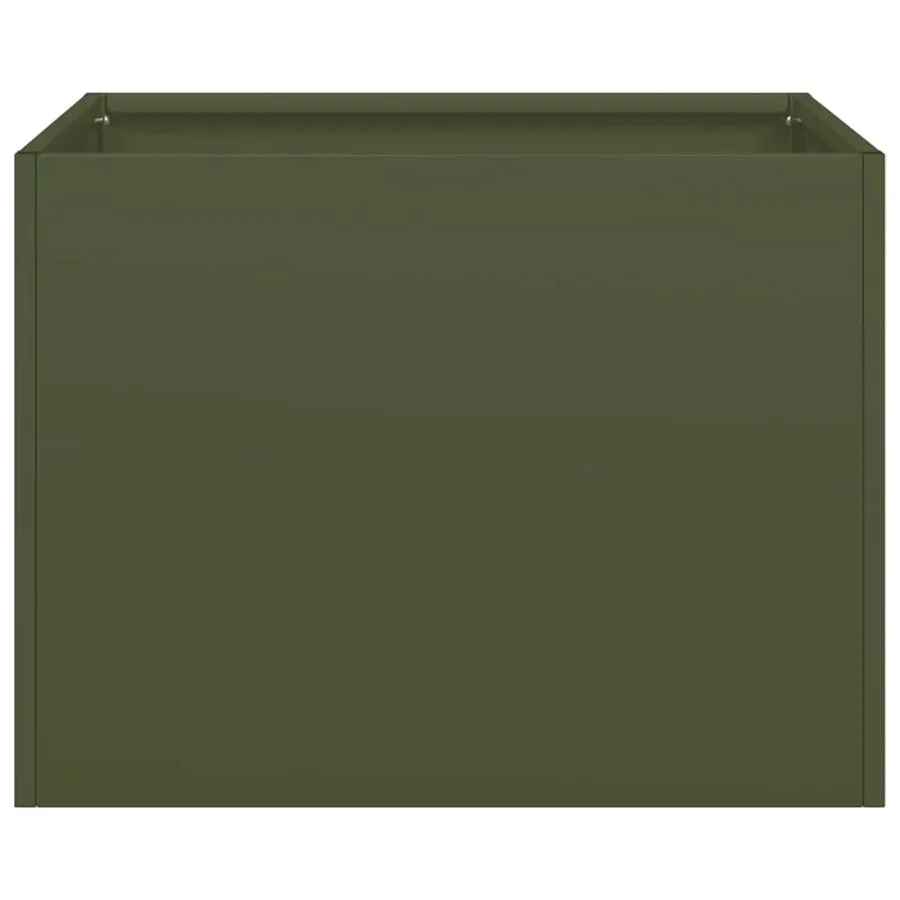 Jardinière vert olive 40x40x30 cm acier - 4