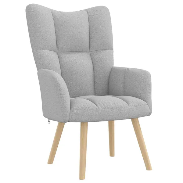Chaise de relaxation gris nuage tissu