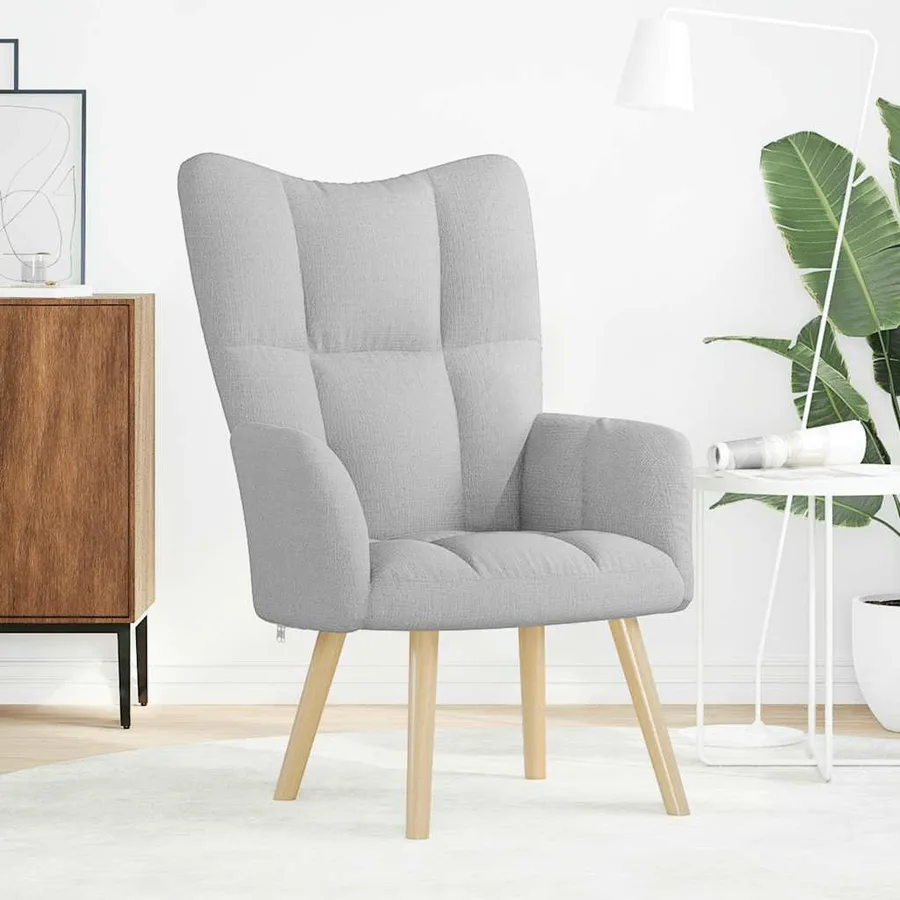 Chaise de relaxation gris nuage tissu - 2