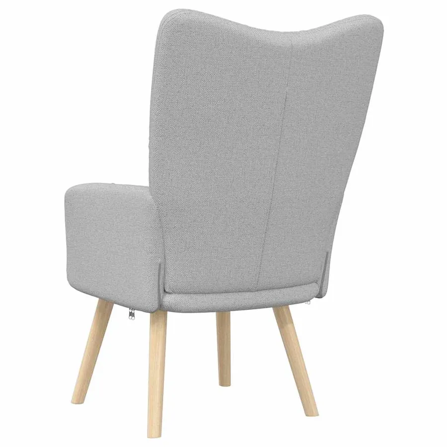 Chaise de relaxation gris nuage tissu - 5