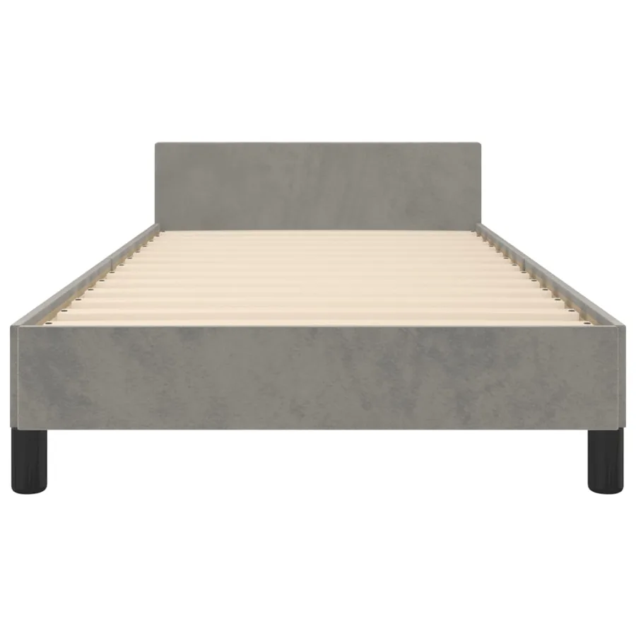 Cadre de lit sans matelas gris clair 80x200 cm velours - 6