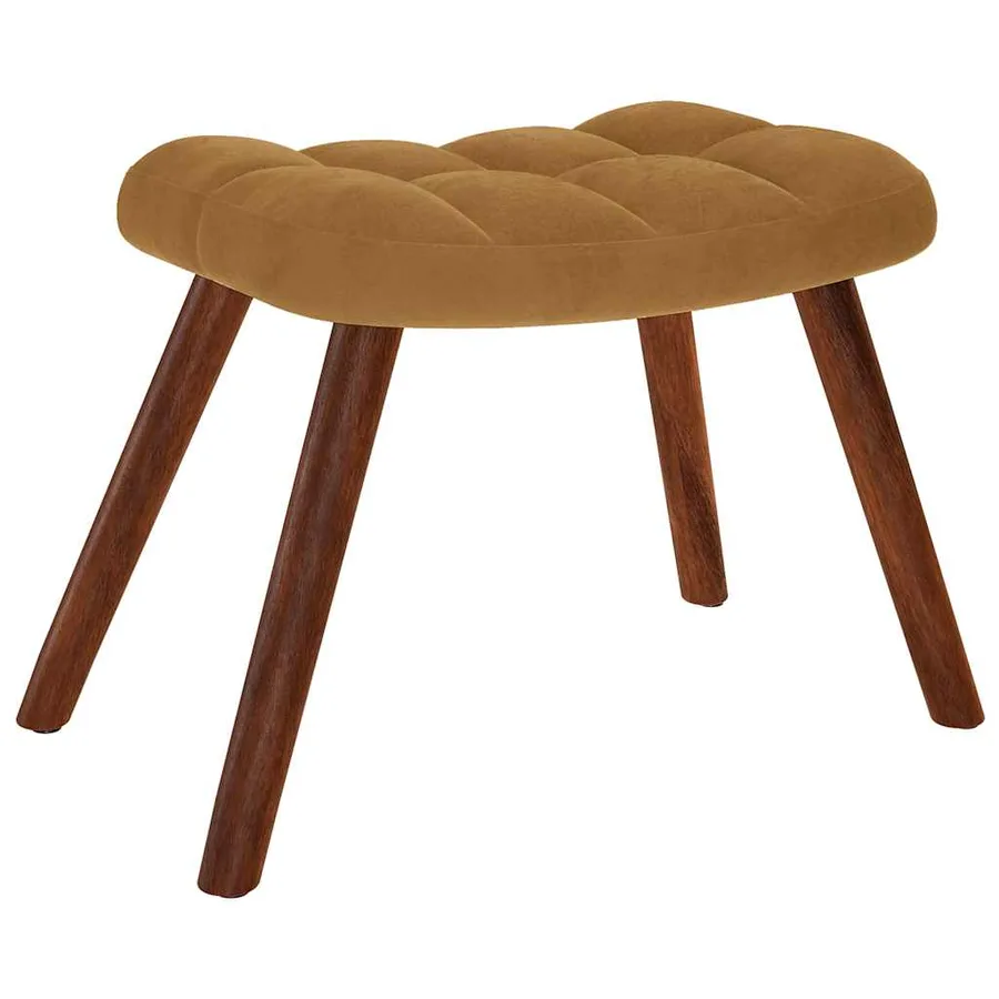 Chaise de relaxation avec tabouret Marron Velours - 5