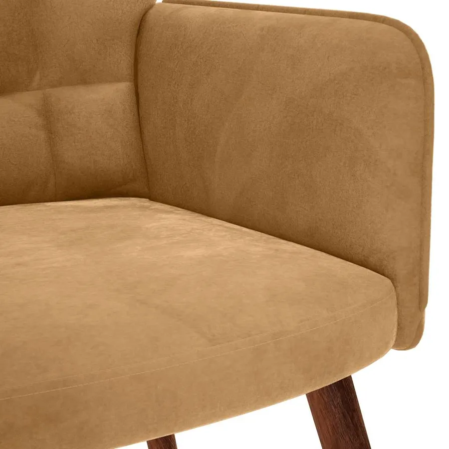 Chaise de relaxation avec tabouret Marron Velours - 8