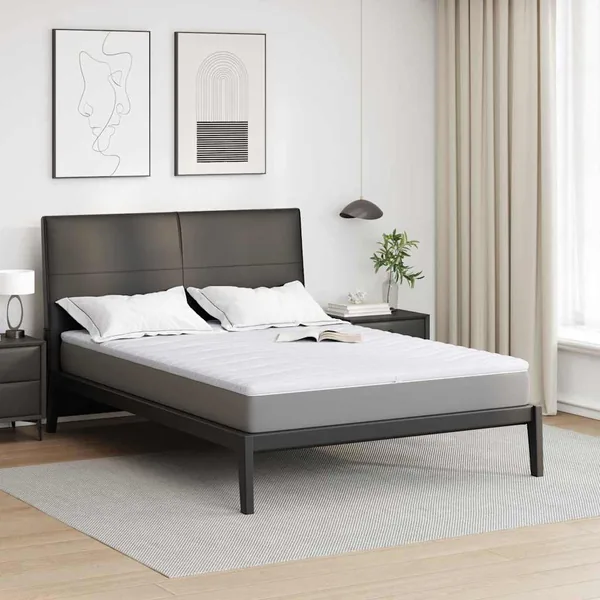 Surmatelas Blanc 140 x 190 cm Tissu en Tricot