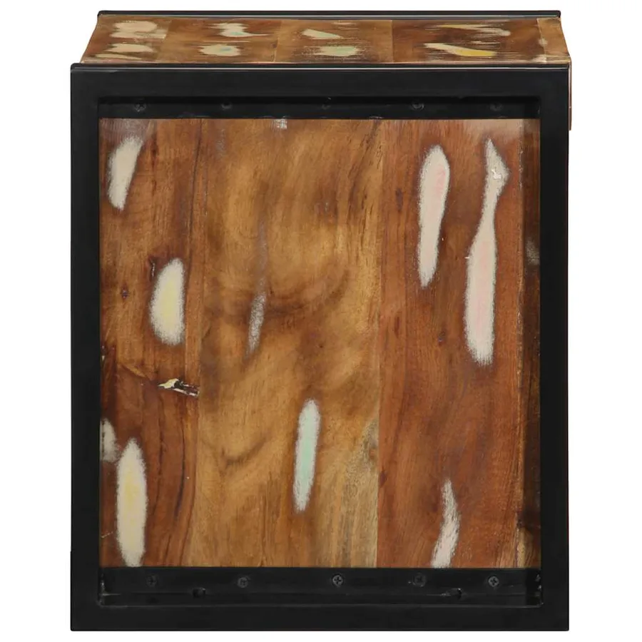 Table de chevet multicolore 40x35x40 cm bois de récupération - 5