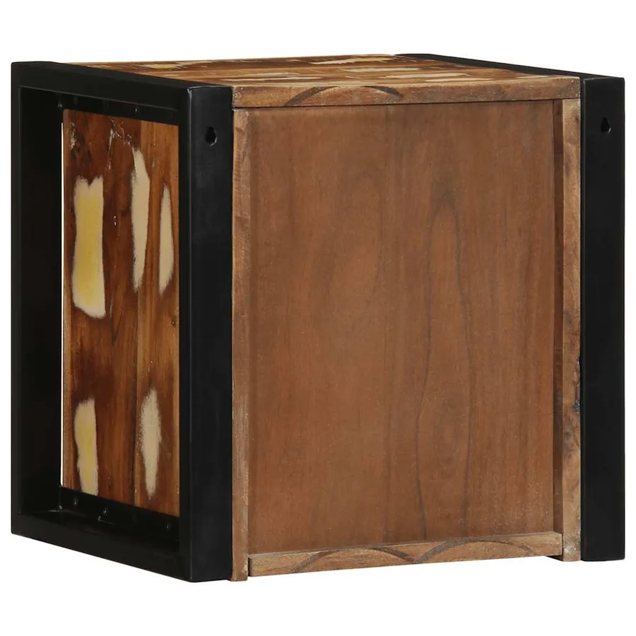 Table de chevet multicolore 40x35x40 cm bois de récupération - 6