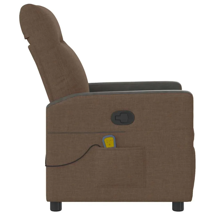 Fauteuil de massage inclinable Marron Tissu - 4