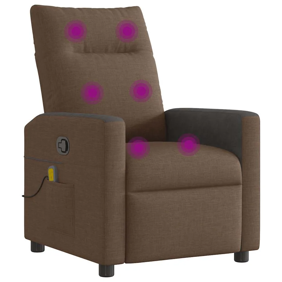 Fauteuil de massage inclinable Marron Tissu - 7