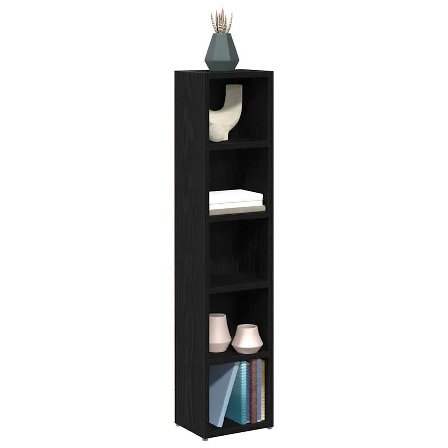 Armoires à CD 2 pcs chêne noir 21x16x93,5 cm bois d'ingénierie - 4