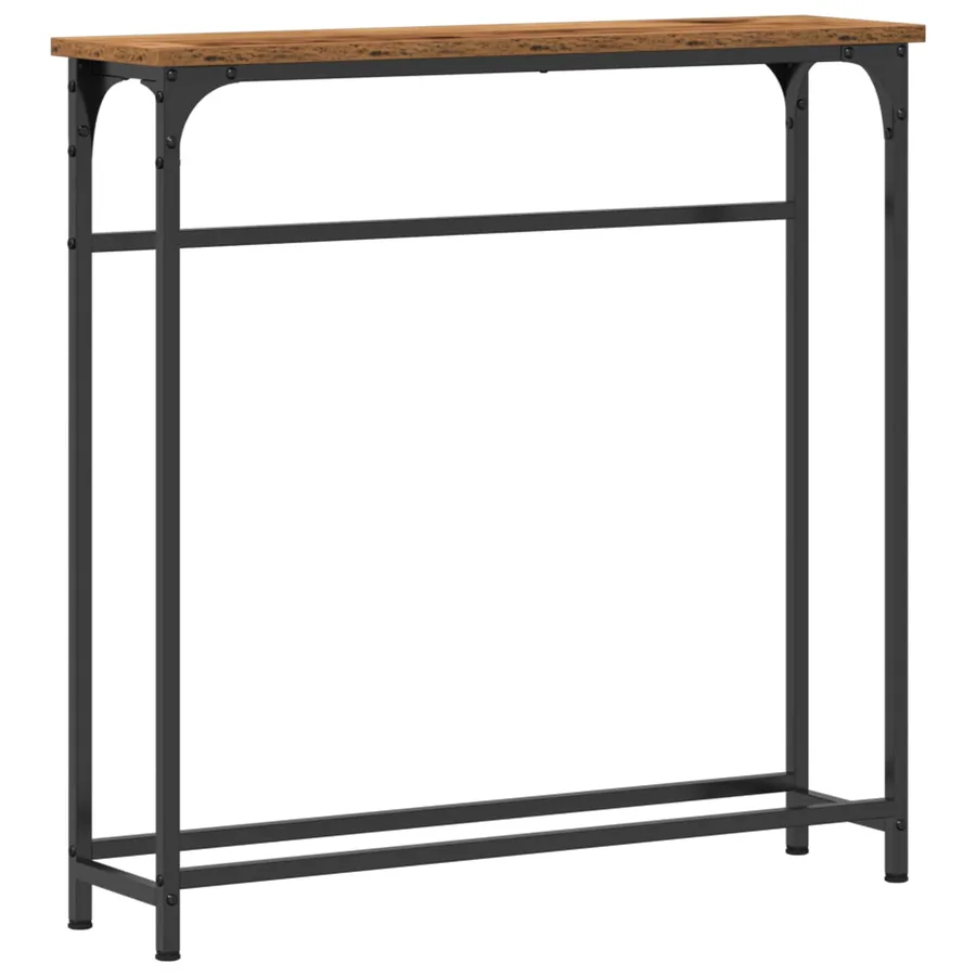 Table console Bois ancien 75 x 19,5 x 75 cm Bois d'ingénierie - 2