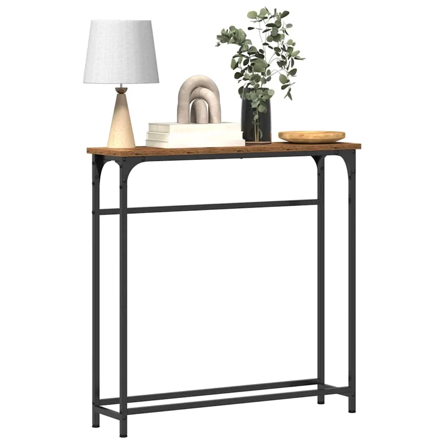 Table console Bois ancien 75 x 19,5 x 75 cm Bois d'ingénierie - 3