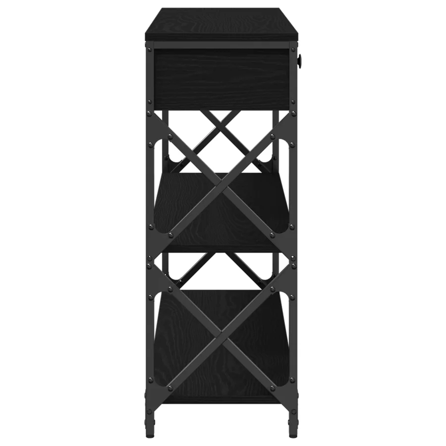 Table Console avec tiroir Chêne noir 100 x 28 x 75 cm - 7