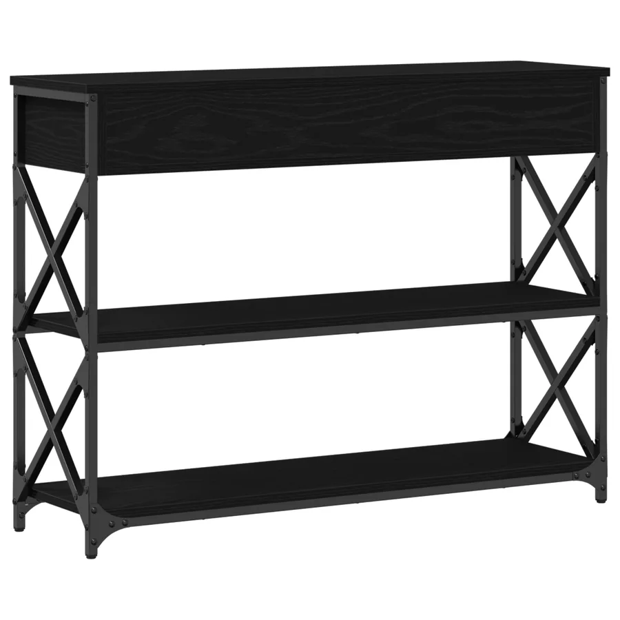 Table Console avec tiroir Chêne noir 100 x 28 x 75 cm - 8
