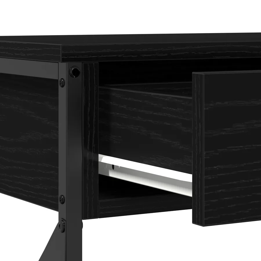 Table Console avec tiroir Chêne noir 100 x 28 x 75 cm - 9