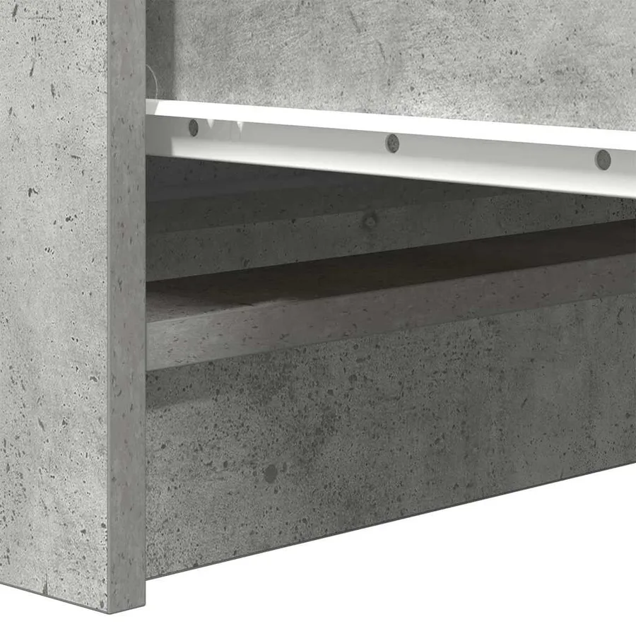 Buffet gris béton 100x35x99 cm bois d'ingénierie - 10