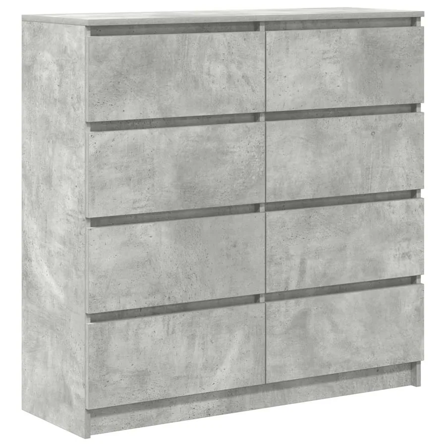 Buffet gris béton 100x35x99 cm bois d'ingénierie - 2
