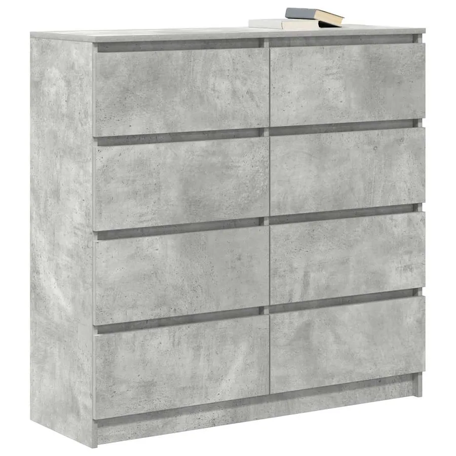 Buffet gris béton 100x35x99 cm bois d'ingénierie - 4