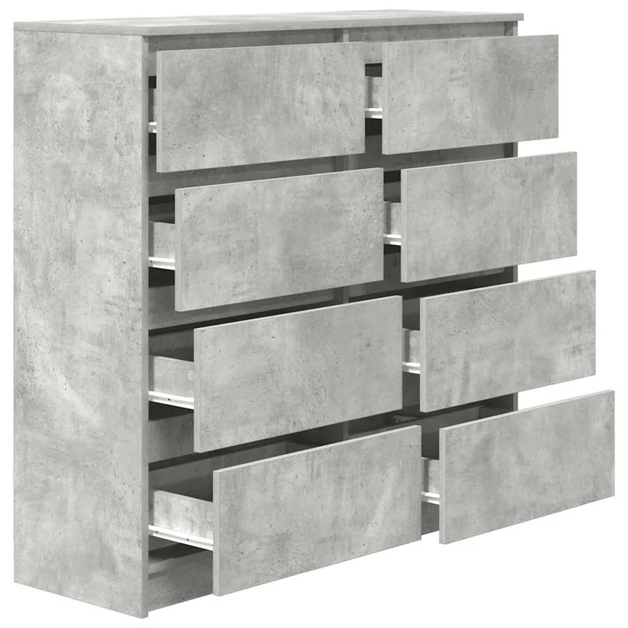 Buffet gris béton 100x35x99 cm bois d'ingénierie - 5